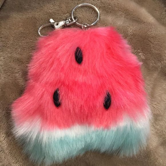 K Watermelon Pom Pom Key Chain - Picture 1 of 6